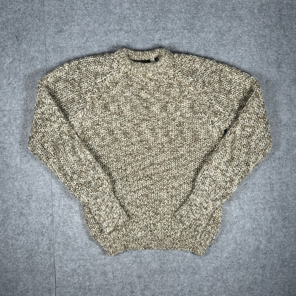 Vintage 80s Eddie Bauer Sweater Mens Small Brown Wool Knit England Gorpcore